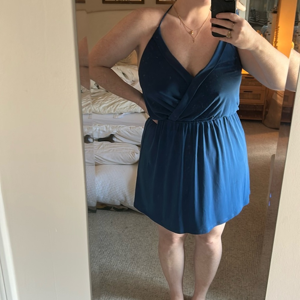Bcbgeneration blue halter dress. Stretchy!